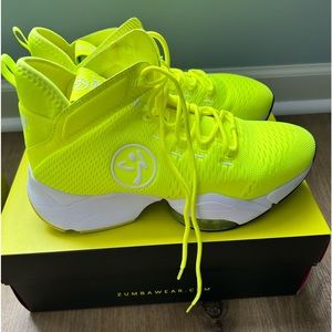Zumba Fitness yellow air funk stomp high top sneakers . Size 9 I wear a 10.